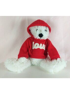 Goffa Teddy Bear Wearing Red Love Hoodie 12" Plush